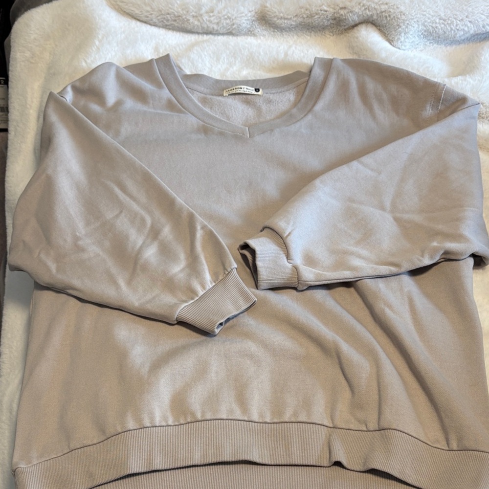 Light Gray V-Neck Sweater